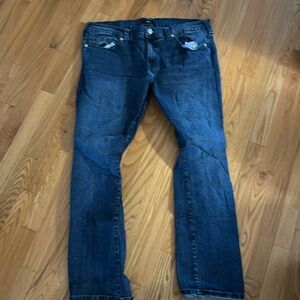 Vintage Y2K Baggy True Religion Ricky Relaxed Straight Fit Blue Jeans